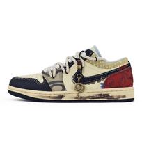 Jordan Air Jordan 1 Slip Resistant Low Top Vintage krepšinio bateliai vyrams, juodi HQ3437-101(Team435-) 42.5