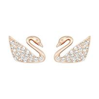 Swarovski gulbės formos kristaliniai auskarai-studai moterims Rožinio aukso 5144289 Box (Random Color)