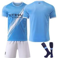 25-26 „Manchester City“ namų futbolo aprangos komplektas Gerbėjo versija Trumpomis rankovėmis Vaikams 47 Forden Nr.. 9 Haranddoku 26