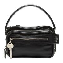 Acne Studios Camero Kit Silver Foil Embossed Logo Leather Crossbody Tote Bag Women bags Black C10276-900 Basic Set (Bag+Dust Bag)