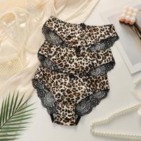 3 vnt. Moteriškos pavasarinės ir vasarinės, leopardo rašto, be pėdsakų, kvėpuojančios kelnaitės L black