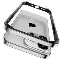 Aliuminio rėmelis Metalinis buferis Kietas dėklas 17 Air 16 15 14 13 12 11 Pro Max Plus 16E 16Pro IPones Minkštas vidinis telefono dangtelis For iPhone 16 Pro Max sidabras