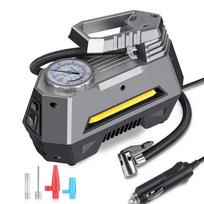 Atnaujintas 35 l/min mini oro kompresoriaus skaitmeninis / rodyklės ekranas 120 W didelės galios pripūtimas su apšvietimu, tinkančiu visų tipų padangoms Pointer pilka spalva