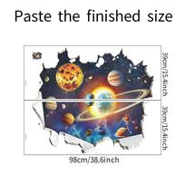 Sulaužytos Sienos Planeta Visata Vaikų Miegamasis Namų Fono Siena Kraštovaizdžio Dekoratyviniai Sienų Lipdukai 39*98CM*2PCS/fun-L072