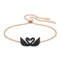 Swarovski Dvigubo Juodojo Gulbės Žvilgantis Kristalų Apyrankė Moteriška apyrankė Rožinio Aukso 5344132 Box (Random Color)