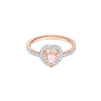 Swarovski Vienas Žiedas Rožinis Vandenyno Širdies Paauksuotas Žiedas Moteriškas žiedas Rožinio Aukso 5470690 Box (Random Color),58 beige