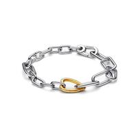 Pandora Me Širdies pakabukų serija Dvispalvė Madinga Universali Paprasta 925 svarų sterlingų apyrankė Unisex apyrankė 562527C00 Box+Shopping Bag,17.5