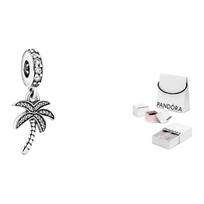 Pandora Moments Mados tendencija Šviečianti palmė 925 sidabras Kubinis cirkonis Papuošalai Moteriški papuošalai 791540CZ Silver white