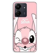 Dėklas Xiaomi Redmi 13C 4g Stitch Angel mielas rožinis pagrindas Maniacase juoda