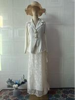 Elegant Autumn Long Sleeve European-American Dress 2025 XXL balta