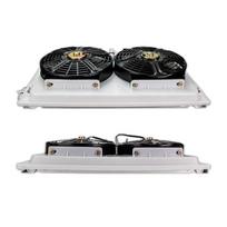 Universalus aliuminio kondensatoriaus radiatoriaus aušinimo ventiliatoriaus mazgas 14'' x 23'' karštam gatvės automobilio, autobuso, sunkvežimio, pikapo oro kondicionavimo sistemai Suction fan 12V