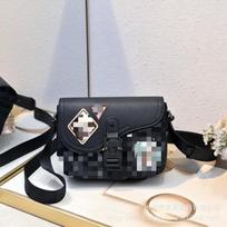 Žakardinis Drobės Odos Derinys Balnelio Formos Paštininko Krepšys Retro Juodo Grūdelio Pečių Crossbody 24x 18 x 7 juoda