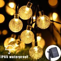 12M 200 LED lemputė lauko saulės pasakų lemputė IP65 vandeniui atspari sodo Kalėdų puošmena kiemo šventės vakarėlio atmosferos šviesa 5M 20LEDs X 1.8cm geltona