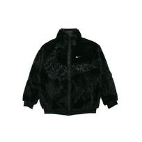 Nike Sportswear Swoosh Leopardinis Raštas Didelis Kabliukas Logotipas Dirbtinis Kailis Velūras Sportinis Švarkas Vyriškas Viršutinis Drabužis Juodas DH6685-010 XL black