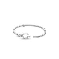 Pandora Apvalaus dizaino sidabrinis apyrankė Moteriška apyrankė 590792C0018 Box,18