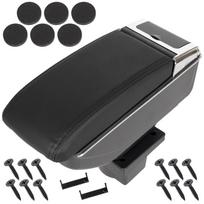 Skoda Octavia II 04-13 armrest with storage compartment BLACK ECO LEATHER + installation kit