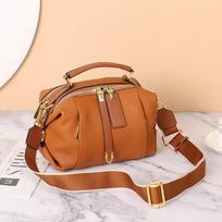 Pirmas sluoksnis karvės odos koldūnų rankinė crossbody natūralios odos moteriška rankinė didelės talpos vieno peties Boston moteriška rankinė aukso rudos spalvos
