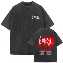 Gojira Skeleto Meditacija Vintažiniai Rūgštiniu Plovimu Dvipusiai Grafiniai Ypač Dideli Juodi Marškinėliai | Progresyvaus Metalo Grupės Gerbėjų Gatvės Apranga Prekės Ženklas Marškinėliai L