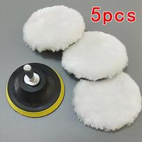 Car Detailing Wool Pad Set: 3-7 Inch Faux Wool Polishing Discs, 5 Pieces 3-inch 5-piece Set