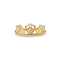 Pandora Shine Princesės karūnos žiedas Moteriški žiedai Auksas 167158CZ 50 beige