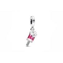 Pandora Rožinis ledų rutuliuko pakabukas Moteriškas pakabukas 792597C01 Box white