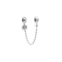 Pandora Silver Heart Family Tree Safety Chain Unisex Jewelry 799293C00 5