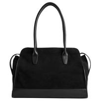 Cos Bowling Bag Tote Shopping Bag Cow Split Leather Handbag Women bags Black 1309826002 Black