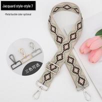 Naujas moteriškas daugiaspalvis žakardinis reguliuojamas platus pečių krepšio dirželis Light Gold Buckle