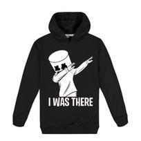 Vaikams Dj Marshmello Kaukė Muzika berniukams Megztinis Laisvalaikis ilgomis rankovėmis Megztiniai vaikams su spaudiniais megztiniai su gobtuvu 170 juoda