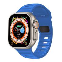 Oak Silicone Sports Band for Apple Watch Ultra, Series 8, iWatch Series 7/6/5/4 49mm/45mm/44mm/42mm mėlyna
