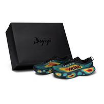 HOKA ONE ONE Bondi 8 Atsparūs dilimui Žemi Bėgimo Bateliai Vyriški Juodi Mėlyni Geltoni 1123202-BBLC(Team80-BOX) 40