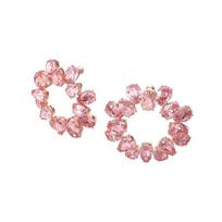 Swarovski Millenia krištoliniai auskarai-lankeliai su kriaušės formos kristalu, dideli, moteriški, rožiniai 5614932 Pink,F