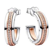 Pandora spalvų blokų dizaino 925 svarų sterlingų auskarai Moteriški auskarai 282737C01 Box