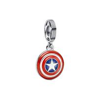 Pandora Keršytojai Kapitono Amerikos Skydas Pakabukas Unisex Papuošalas Sidabrinis Raudonas 790780C01 Box,F,Silver/Red