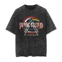 Pink Floyd Mėnulio pusė Prizma Vaivorykštė Trikampis Grafika Vintažinė Rūgštimi plauta Nusidėvėjusi Per didelė Klasikinė Roko Grupė Retro 90-ųjų Bootleg L