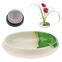 Japoniškas Ikebana vazų rinkinys Gėlės Varlės Gėlių indas Juodas 1,57 colio Gėlių varlės, 5,53 colio dubuo Vaza Namų dekoravimas 1