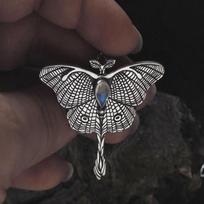 Karoliai Retro kandis, inkrustuoti mėnulio akmeniu, madingas gotikinio stiliaus raktikaulio grandinėlės pakabukas 50CM(Necklace Size)