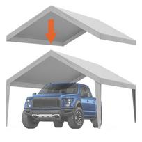 Pakeičiamas automobilių stoginės tentas 396 x 610 cm, pilkas
