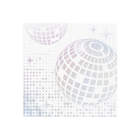 Servetėlės „Disco“ sidabrinės 33x33 cm (10 vnt.) – šventinės popierinės servetėlės