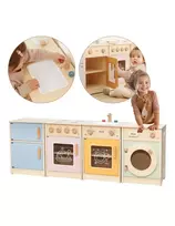 VIGA PolarB Wooden Kitchen Set XL Washing Machine Stove Dishwasher