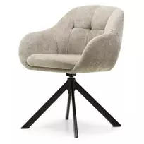 „Santos“ sukiojama kėdė, šviesiai smėlio spalvos / juodos kojos, 2vnt.