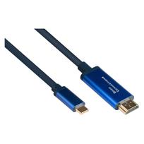 Good Connections GC 4520-CSF010B - Adapterkabel USB C> HDMI, 4K@60Hz, flex, 1,0 m - Digital/Daten - Digital/Display/Video
