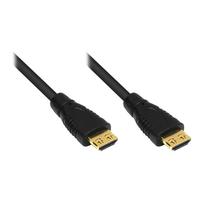 High-Speed-HDMI®-Kabel mit Ethernet, 4K*2K, 24K vergoldete Stecker und Kupferkontakte inkl. Verriegelungsschutz, OFC, schwarz, 10m, Good Connections (GC-M0007)