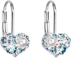 Evolution Group Heart auskarai su Swarovski 31125.9 aqua