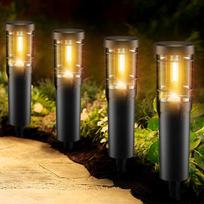 Ainostone LED lauko saulės šviestuvai, IP65, 900 mAh, 3000 K, šilta balta, 4 vnt., solaireP