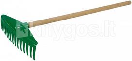 Grėblys su mediniu kotu, 60 cm