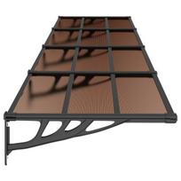 vidaXL Stogelis durims, juodos spalvos, 396x90cm, polikarbonatas