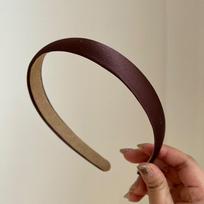Prancūziškas Retro Šilkinis Plaukų Lankelis: Elegantiškas vienspalvis moteriškas plaukų aksesuaras brown