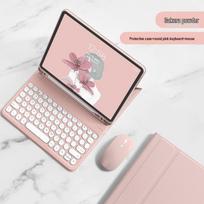 Samsung Galaxy Tab A9/S8/S9/S6 Lite apsauginis dėklas su vietomis rašikliui Tab S6 lite 10.4 inch dėklas + klaviatūra + pelė + rašiklis rožinės spalvos