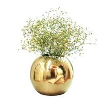 Metalinė gėlių vaza, Metalinis rutulys apvali gėlių vaza (Auksas, Mažas),  Behoma